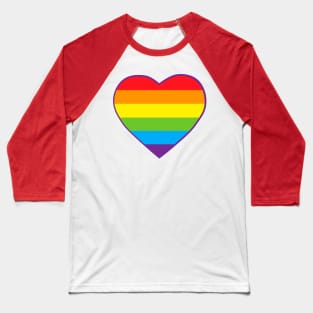 Pride Flag Heart Baseball T-Shirt